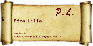 Póra Lilla névjegykártya